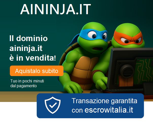 Logo del dominio aininja.it in vendita per progetti di intelligenza artificiale